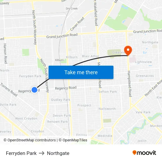 Ferryden Park to Northgate map