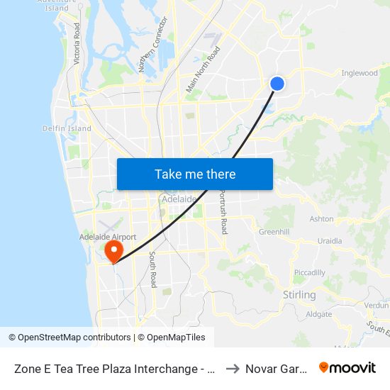 Zone E Tea Tree Plaza Interchange - East side to Novar Gardens map