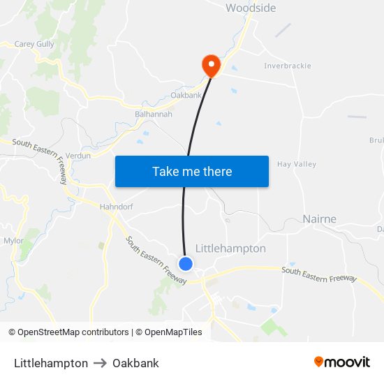 Littlehampton to Oakbank map