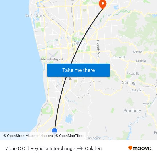 Zone C Old Reynella Interchange to Oakden map