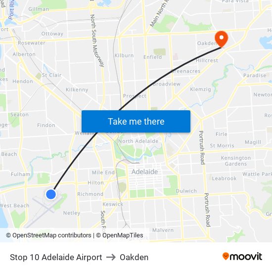 Stop 10 Adelaide Airport to Oakden map