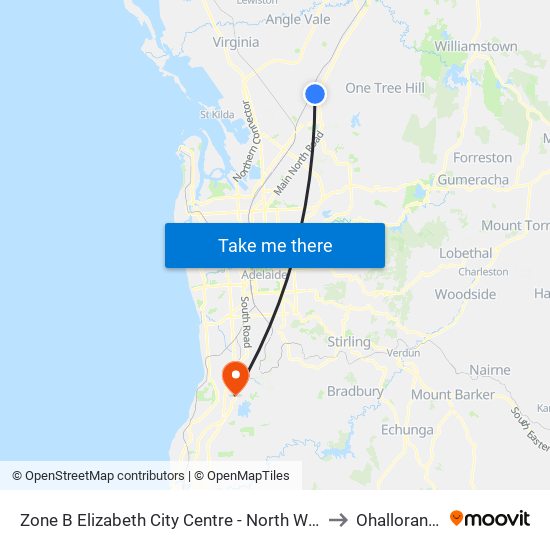 Zone B Elizabeth City Centre - North West side to Ohalloran Hill map