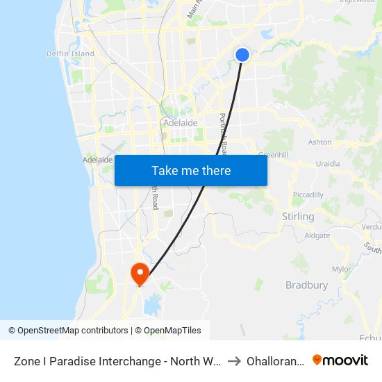 Zone I Paradise Interchange - North West side to Ohalloran Hill map