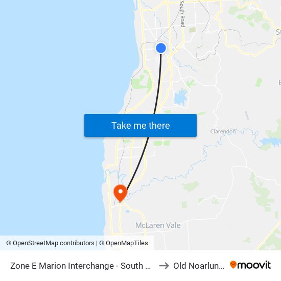 Zone E Marion Interchange - South side to Old Noarlunga map