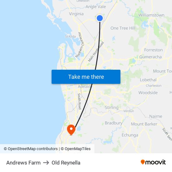 Andrews Farm to Old Reynella map