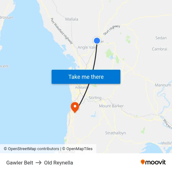 Gawler Belt to Old Reynella map
