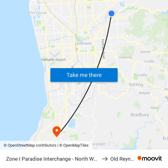 Zone I Paradise Interchange - North West side to Old Reynella map