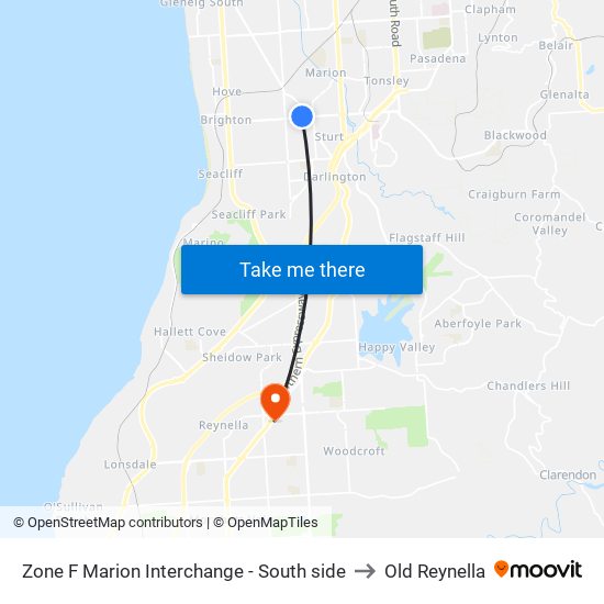 Zone F Marion Interchange - South side to Old Reynella map