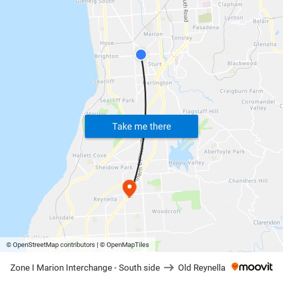 Zone I Marion Interchange - South side to Old Reynella map