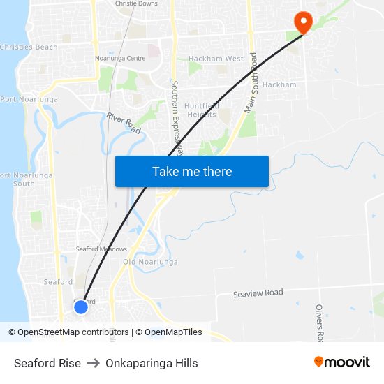 Seaford Rise to Onkaparinga Hills map