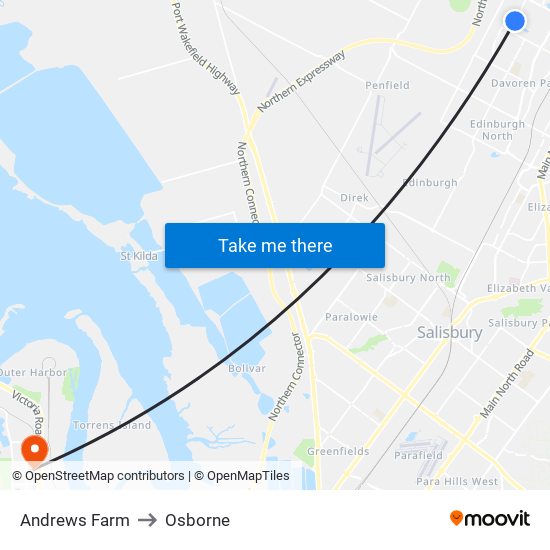 Andrews Farm to Osborne map