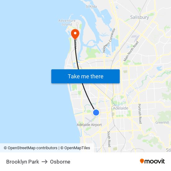 Brooklyn Park to Osborne map