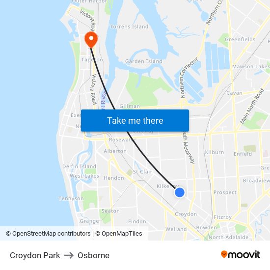 Croydon Park to Osborne map