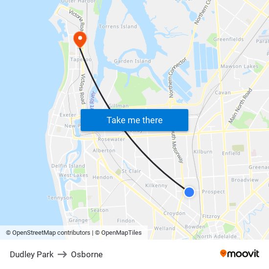 Dudley Park to Osborne map