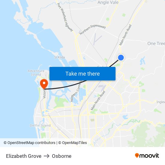 Elizabeth Grove to Osborne map