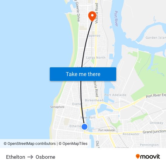 Ethelton to Osborne map