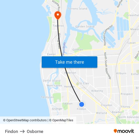 Findon to Osborne map