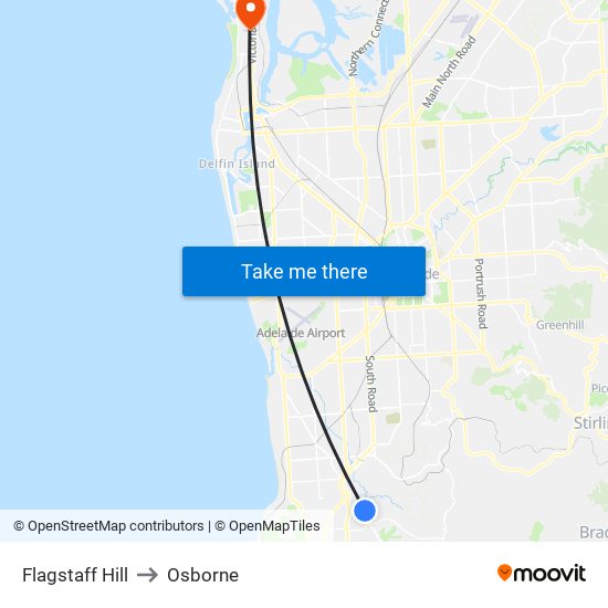 Flagstaff Hill to Osborne map