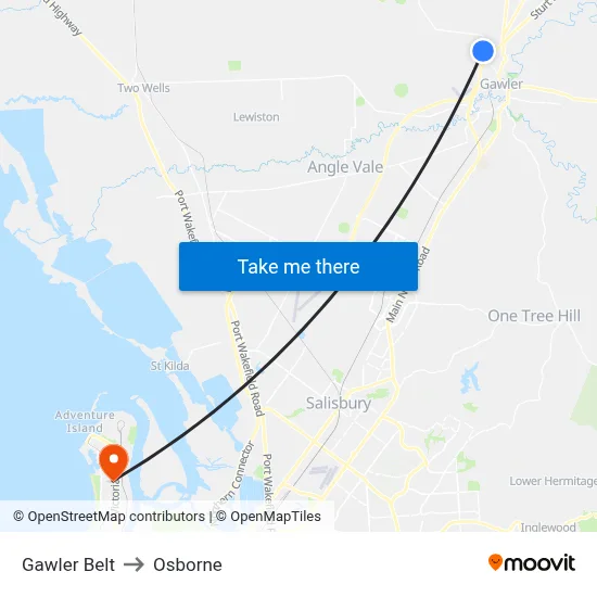 Gawler Belt to Osborne map