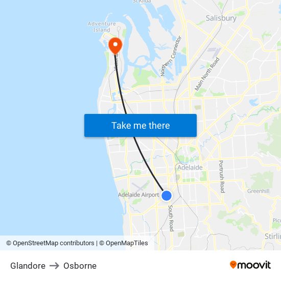 Glandore to Osborne map