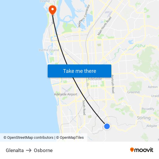 Glenalta to Osborne map