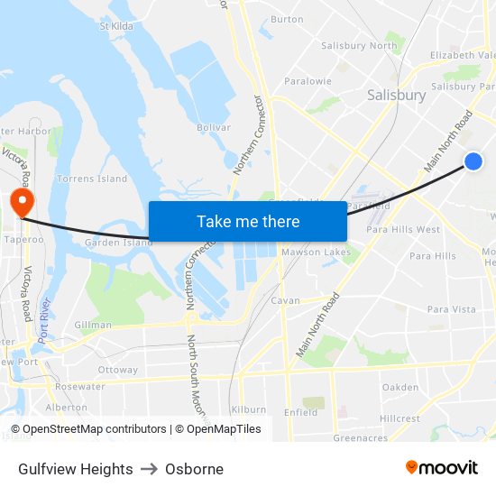 Gulfview Heights to Osborne map