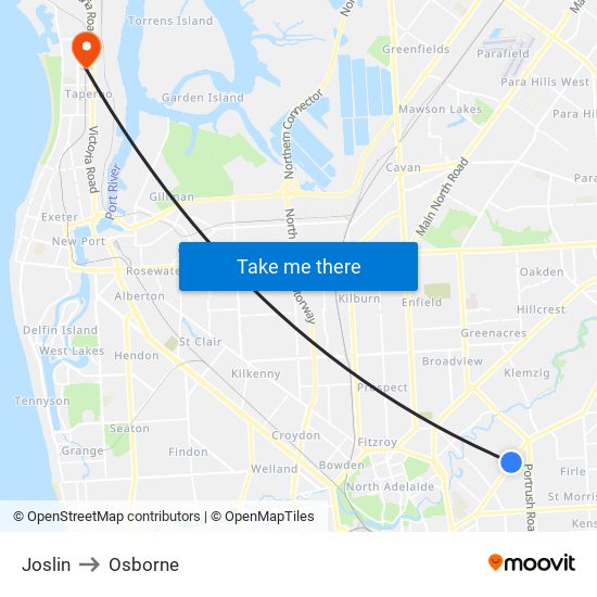 Joslin to Osborne map