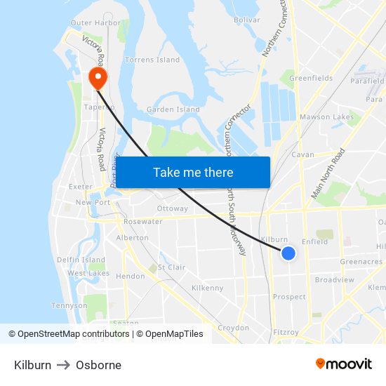 Kilburn to Osborne map