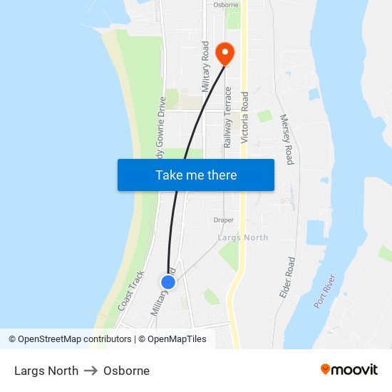 Largs North to Osborne map