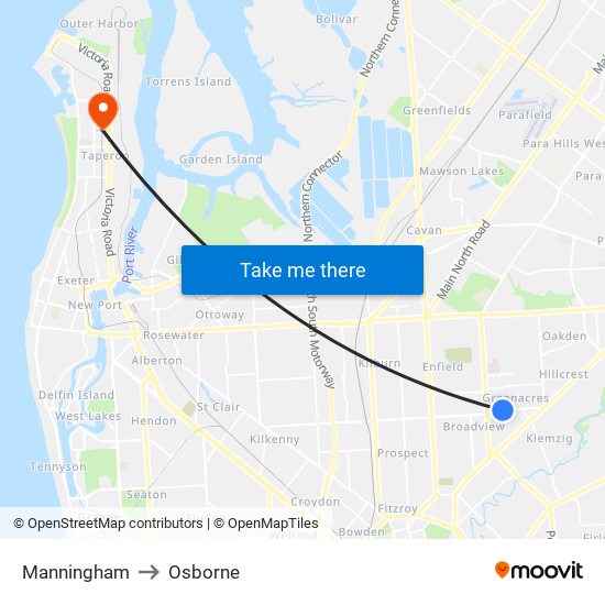 Manningham to Osborne map