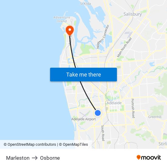 Marleston to Osborne map