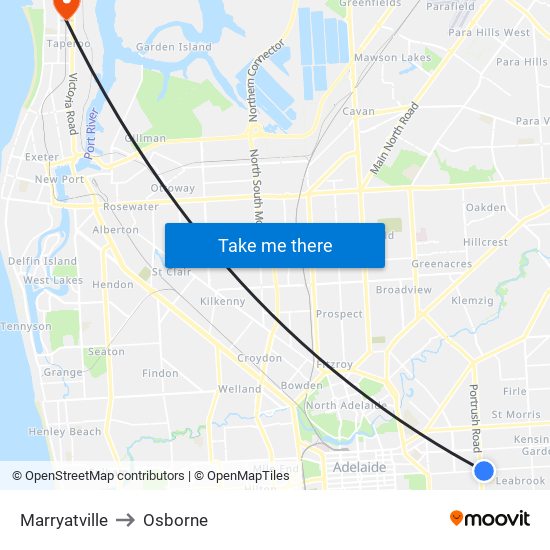 Marryatville to Osborne map