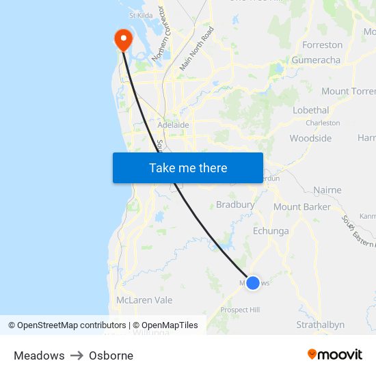 Meadows to Osborne map