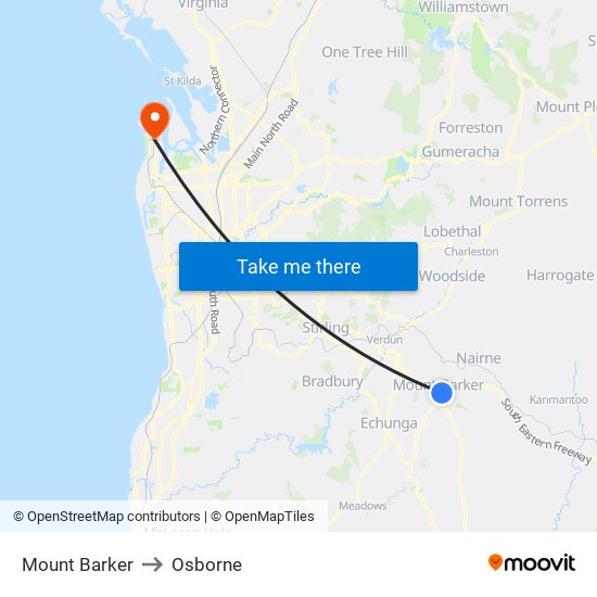 Mount Barker to Osborne map