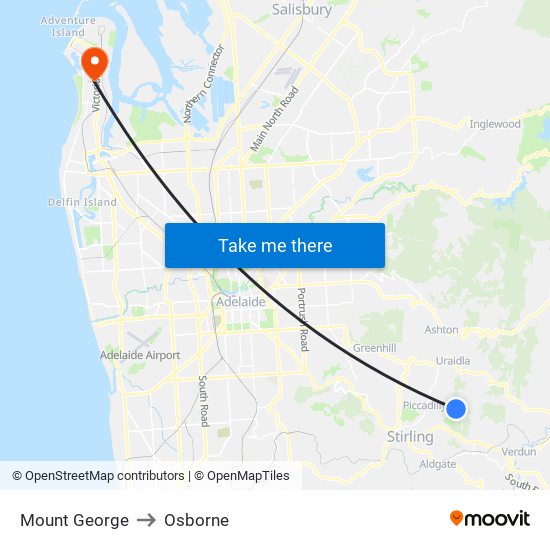 Mount George to Osborne map