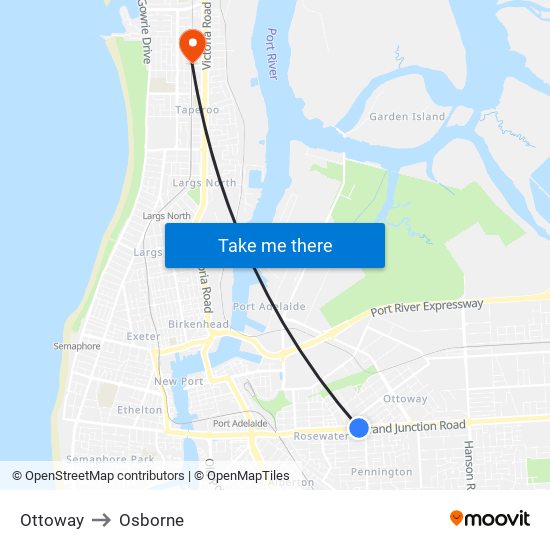 Ottoway to Osborne map