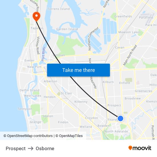 Prospect to Osborne map