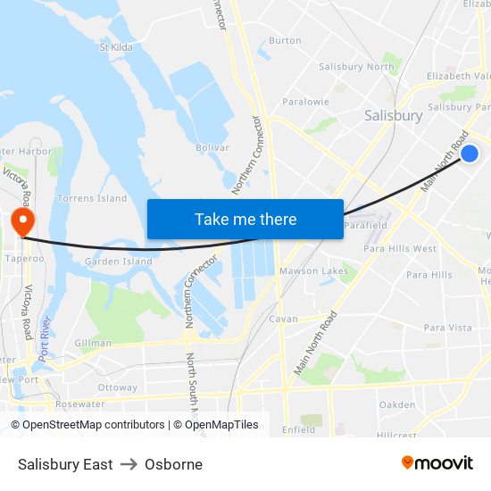 Salisbury East to Osborne map