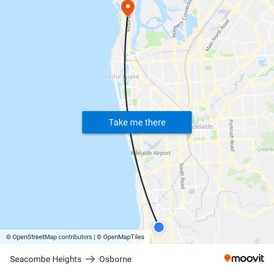 Seacombe Heights to Osborne map