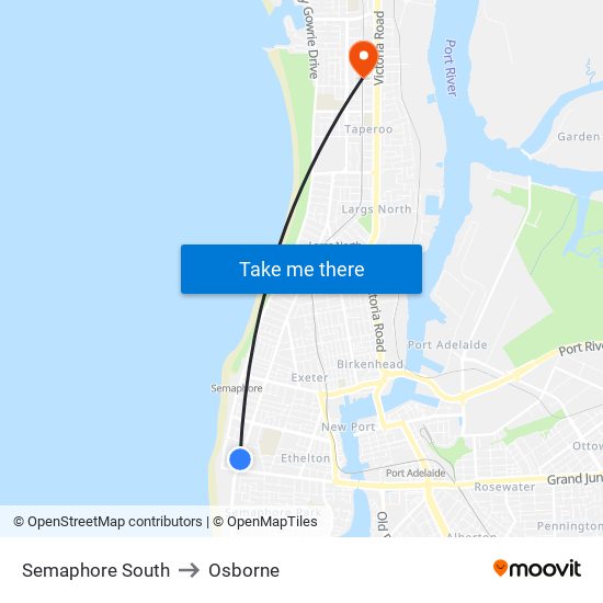 Semaphore South to Osborne map