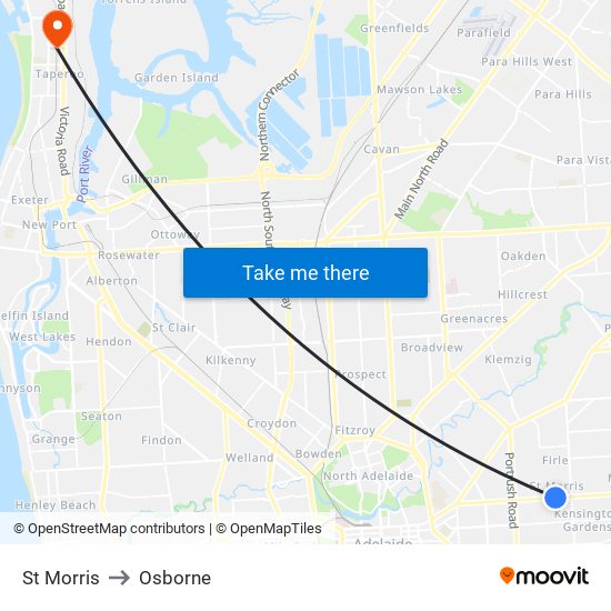 St Morris to Osborne map