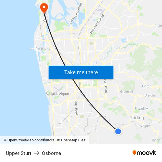 Upper Sturt to Osborne map