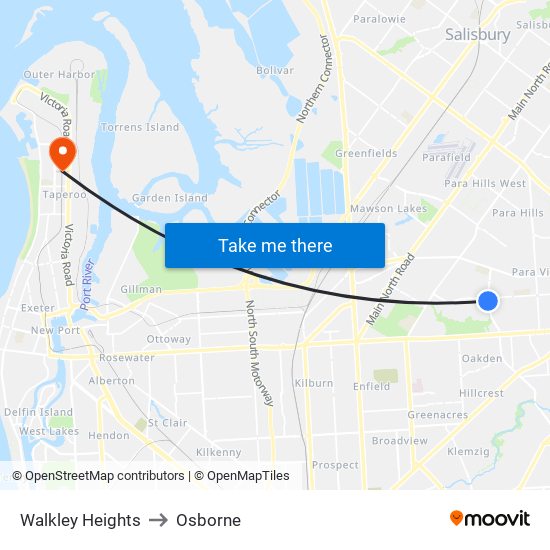 Walkley Heights to Osborne map