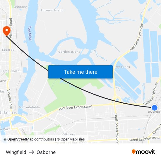 Wingfield to Osborne map