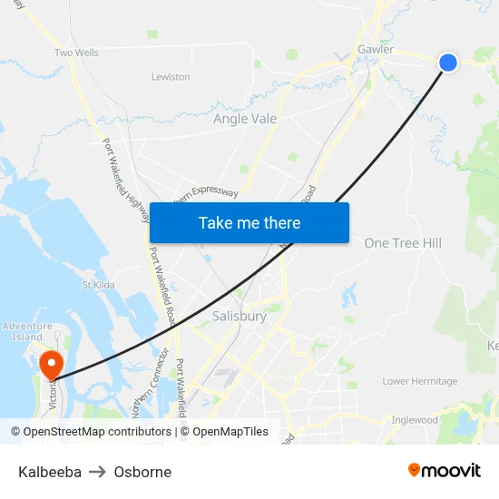 Kalbeeba to Osborne map