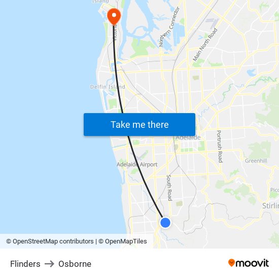 Flinders to Osborne map