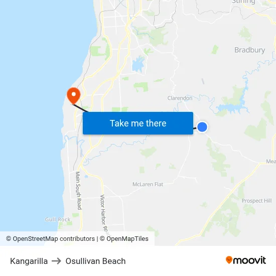 Kangarilla to Osullivan Beach map