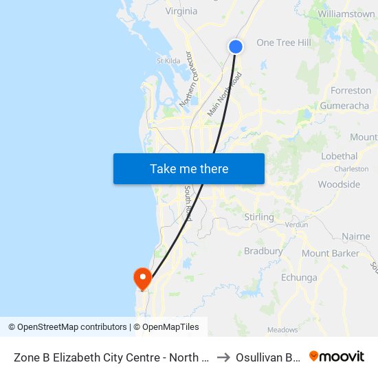 Zone B Elizabeth City Centre - North West side to Osullivan Beach map