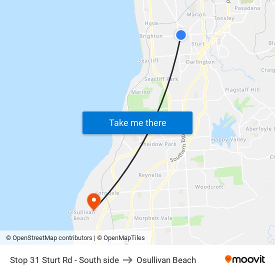 Stop 31 Sturt Rd - South side to Osullivan Beach map