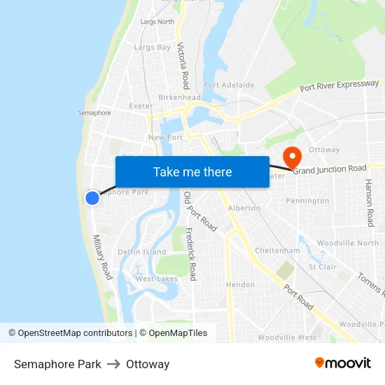 Semaphore Park to Ottoway map